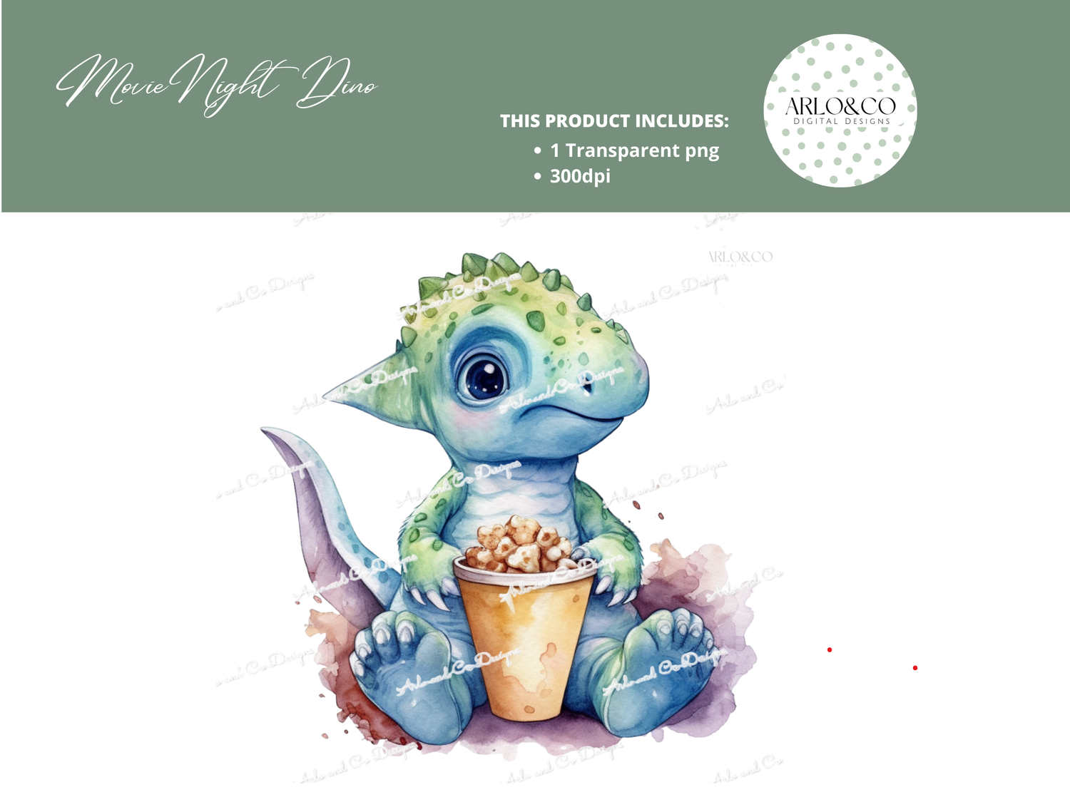 watercolour-movie-night-dinosaur-1-digital-download