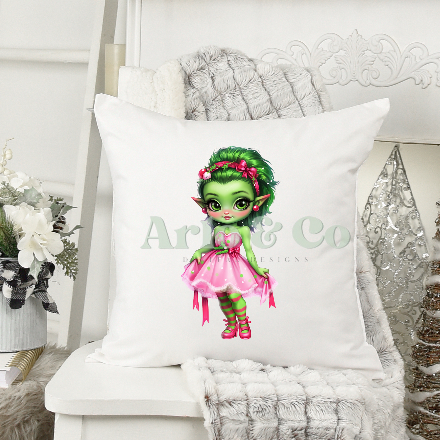 cute-little-pink-christmas-green-elf-girl-digital-download