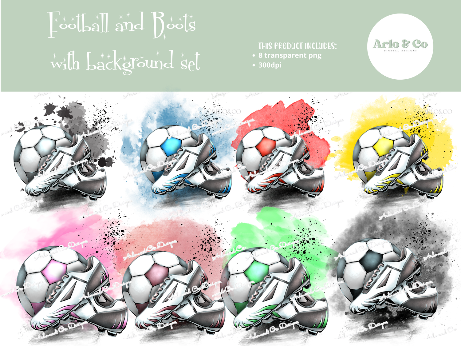 football-boots-and-ball-with-background-bundle-set-digital-download