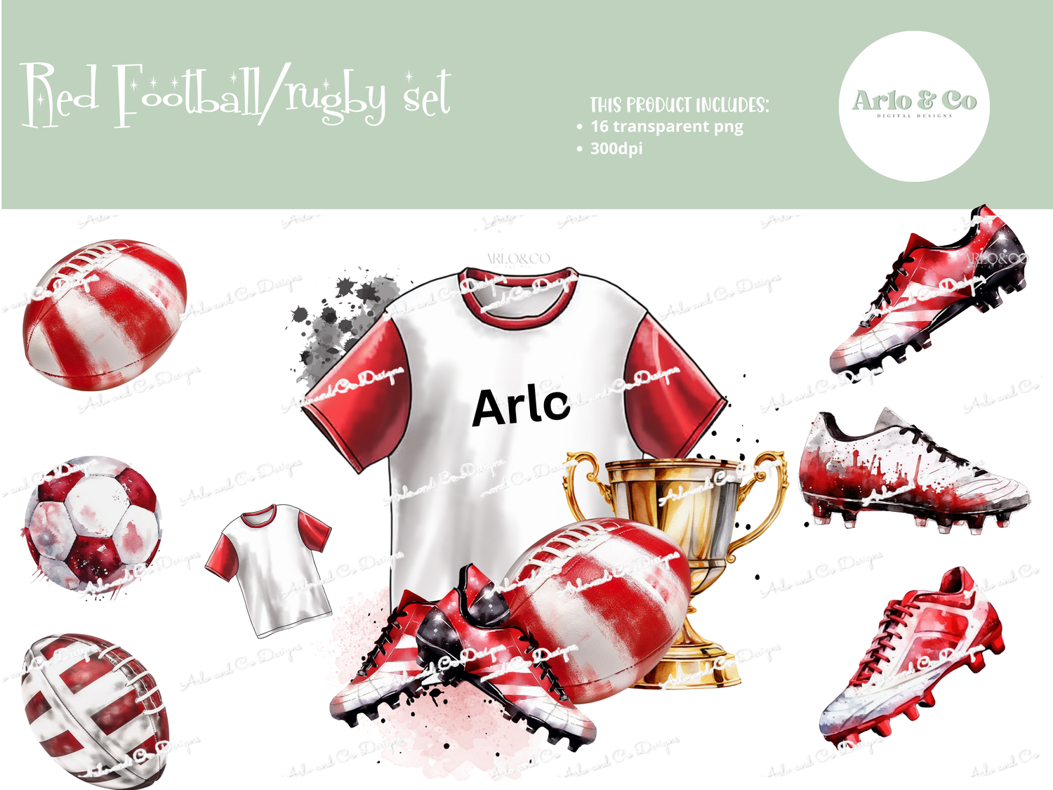 red-watercolour-football-rugby-kit-set-digital-download