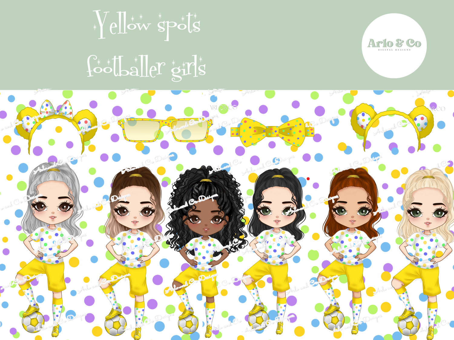 spotty-footballer-girls-character-dolls-clipart-set-fashion-doll-digital-download