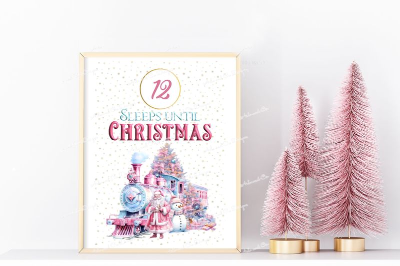 pink-santa-christmas-train-countdown-to-christmas-digital-download