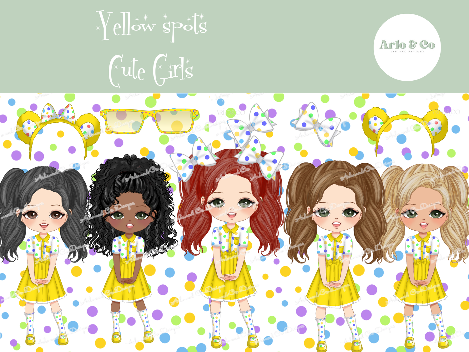 cute-spotty-girls-character-dolls-clipart-set-fashion-doll-digital-download
