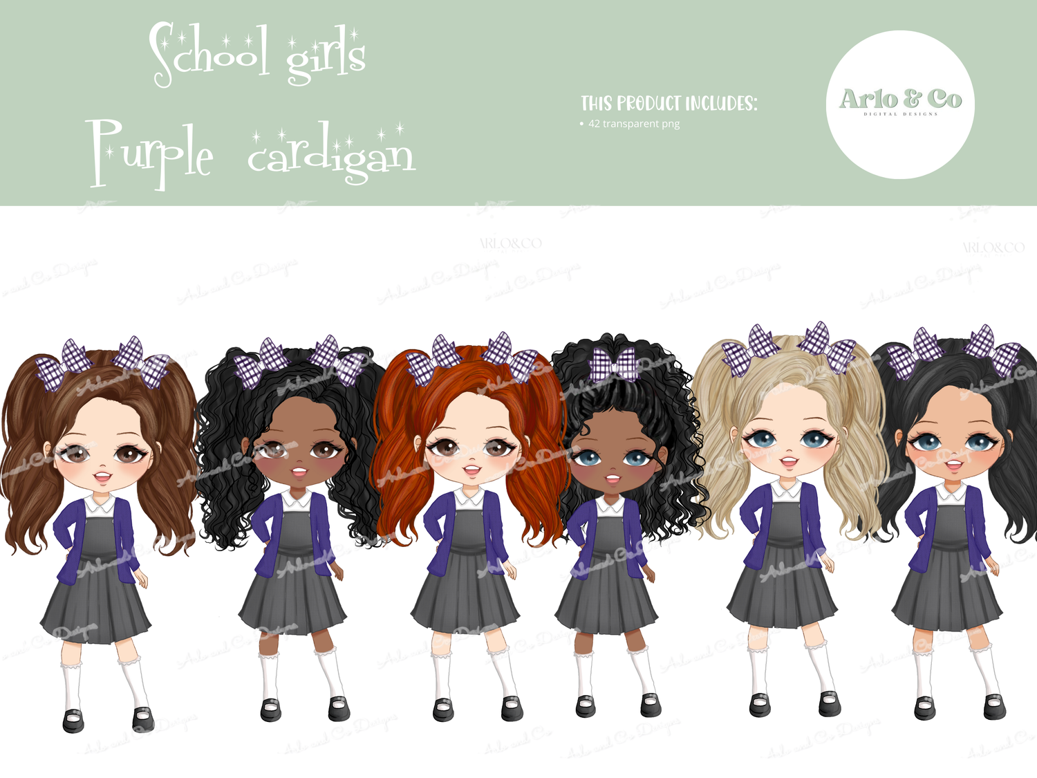 school-girl-character-dolls-purple-cardigan-clipart-digital-download
