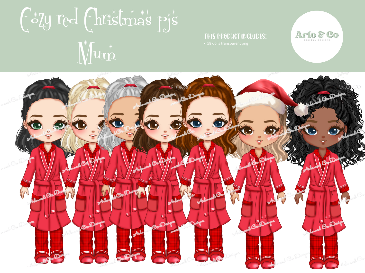 cozy-red-christmas-pjs-mum-character-doll-digital-download