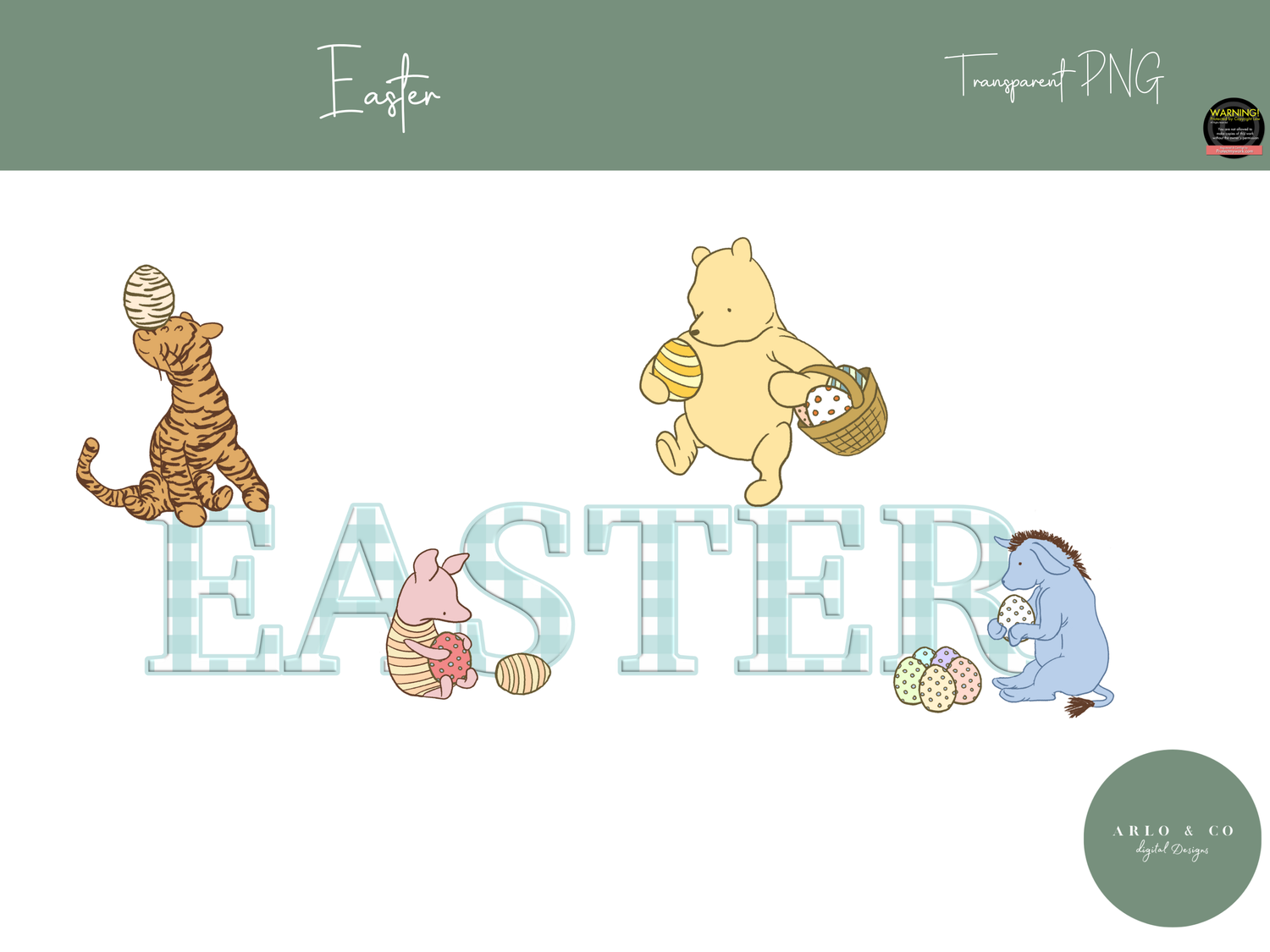 gingham-easter-egg-hunt-bear and-friends-digital-download