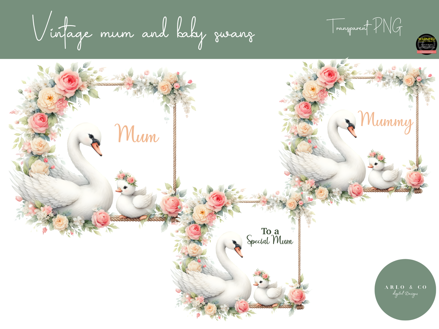 vintage-special-mummy-swans-and-baby-clipart-set-digital-download