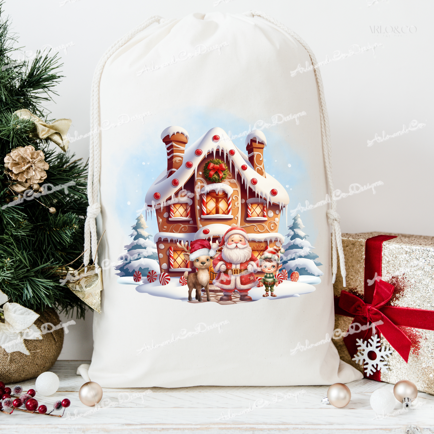 santa-and-gingerbread-house-christmas-digital-download