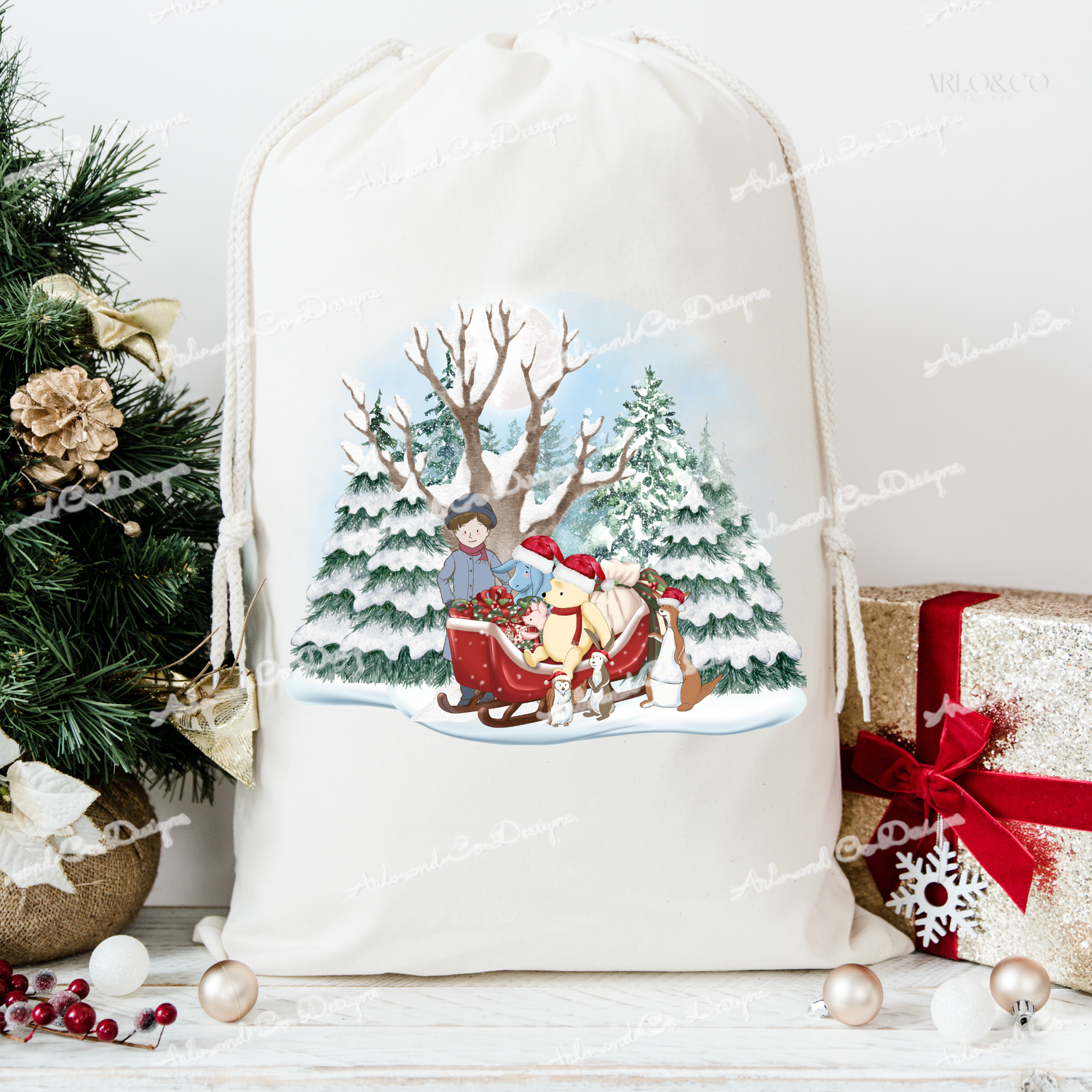 christmas-sleigh-bear-and-friends-clipart-digital-download