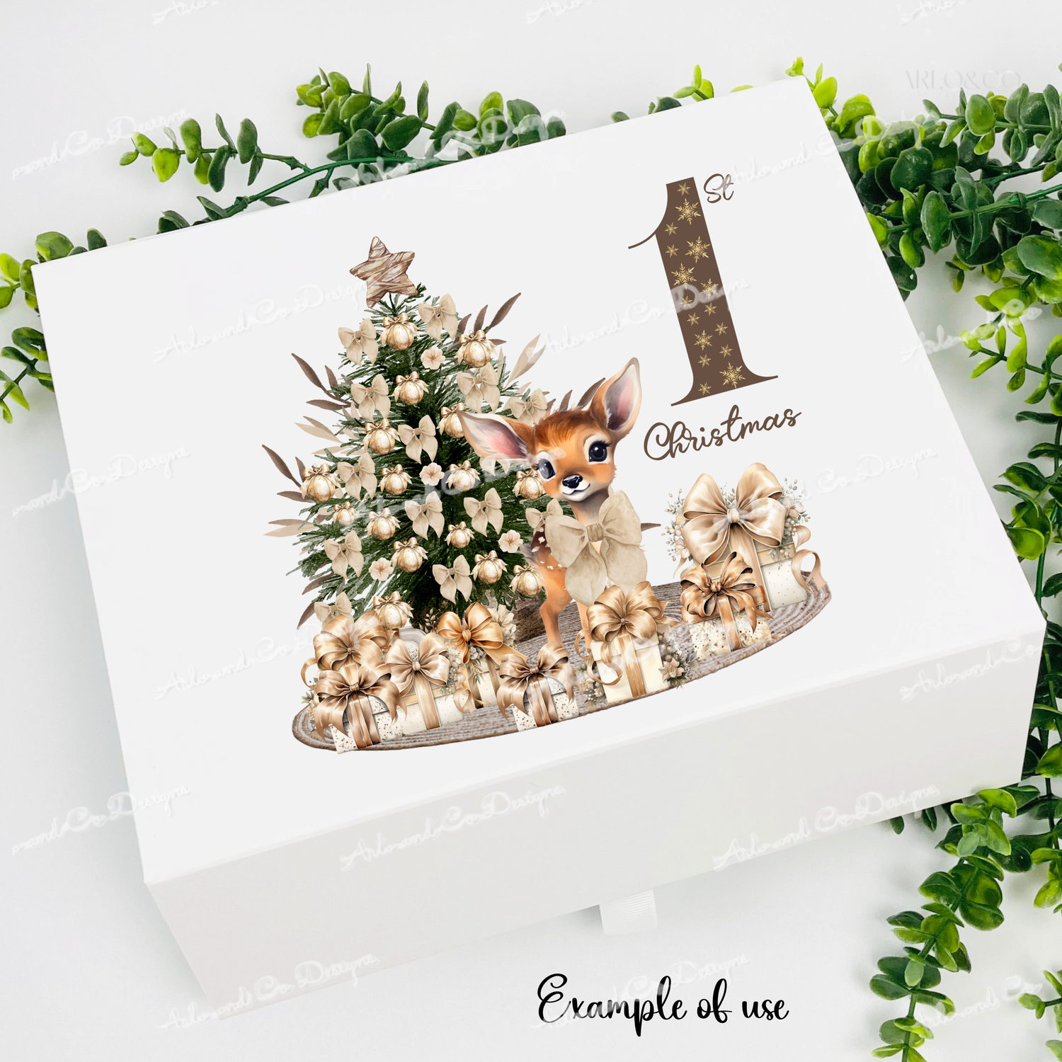 1st-christmas-christmas-beige-deer-png-clipart-digital-design