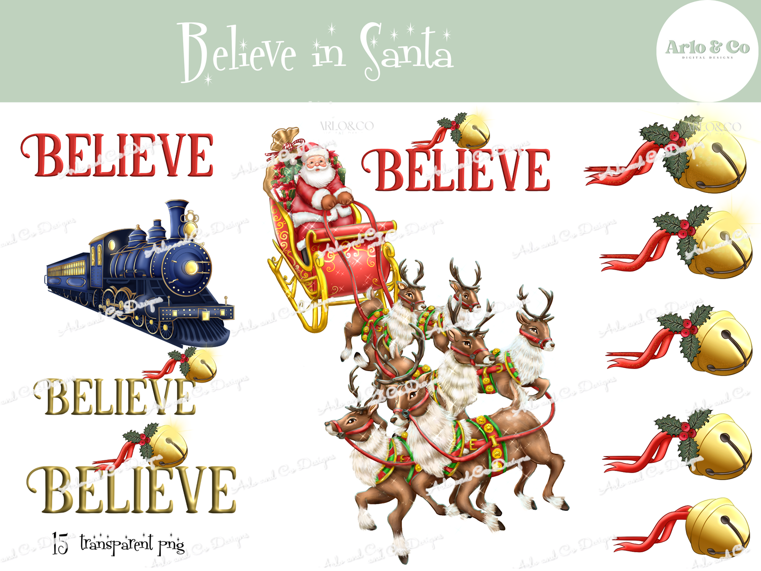 christmas-believe-in-santa-clipart-set-digital-download