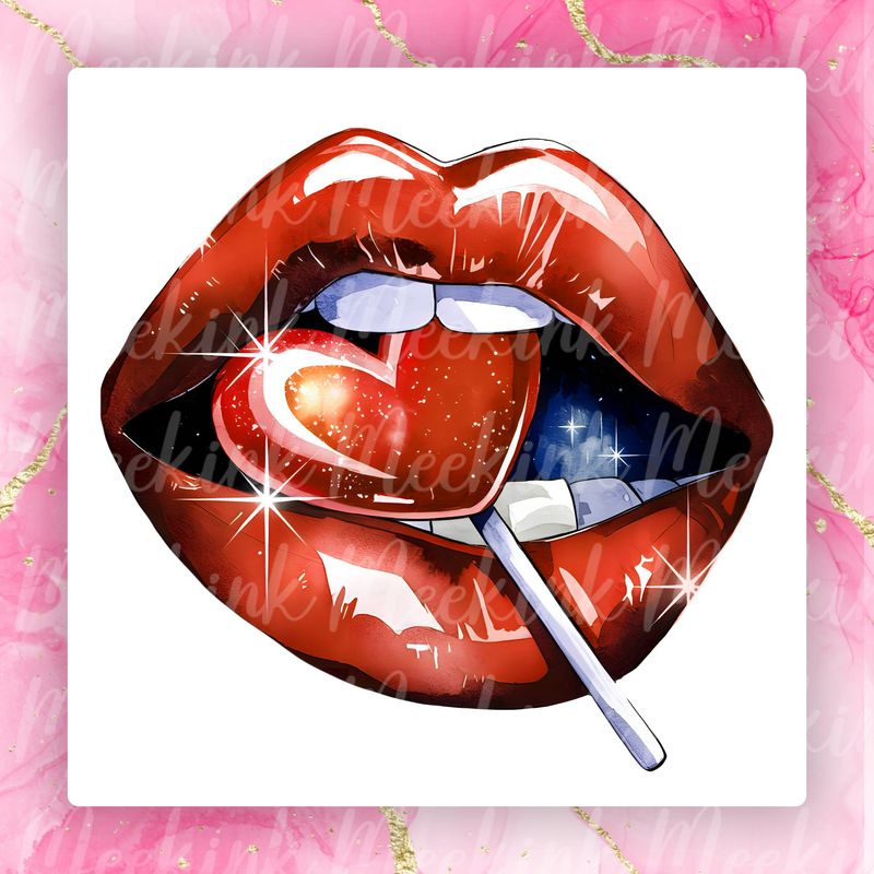 Lolly Lips Valentines Decal