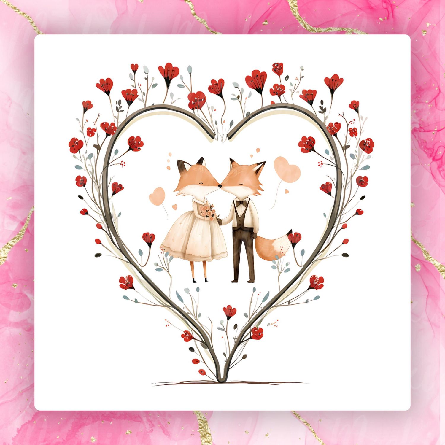 Foxy Love Valentines Decal