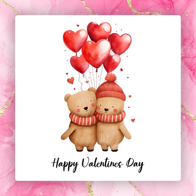 Bears &amp; Balloons Valentines Decal