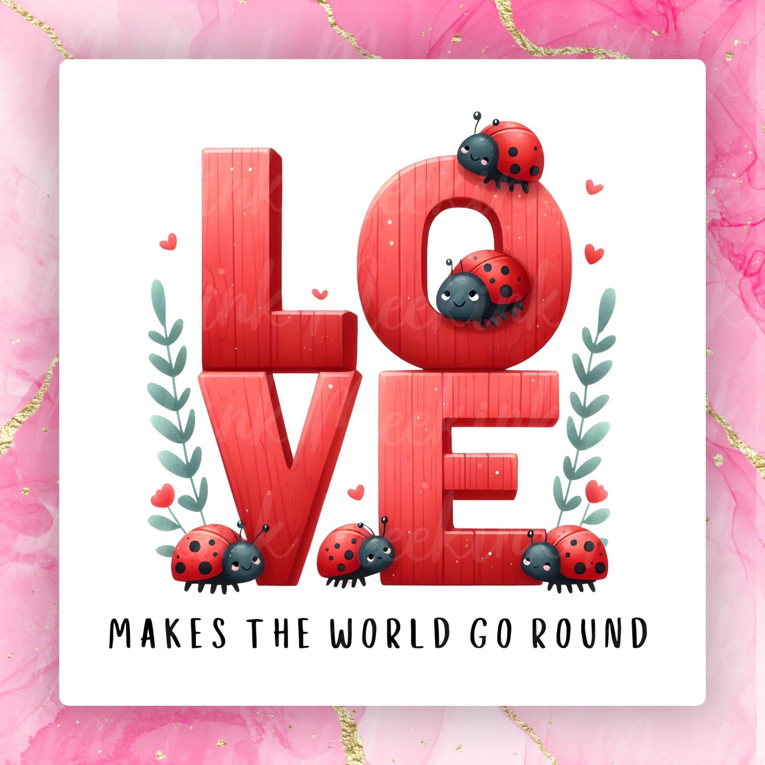 Love Lady Bug Valentines Decal