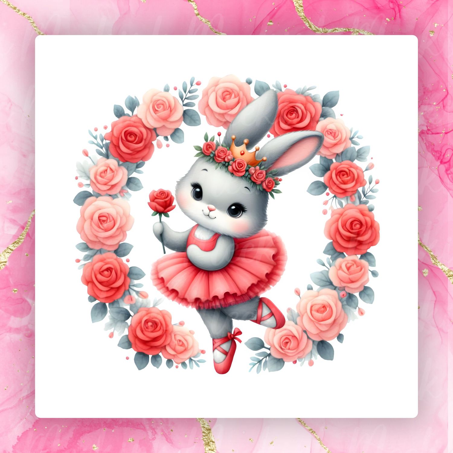 Red Tutu Rose Valentines Decal