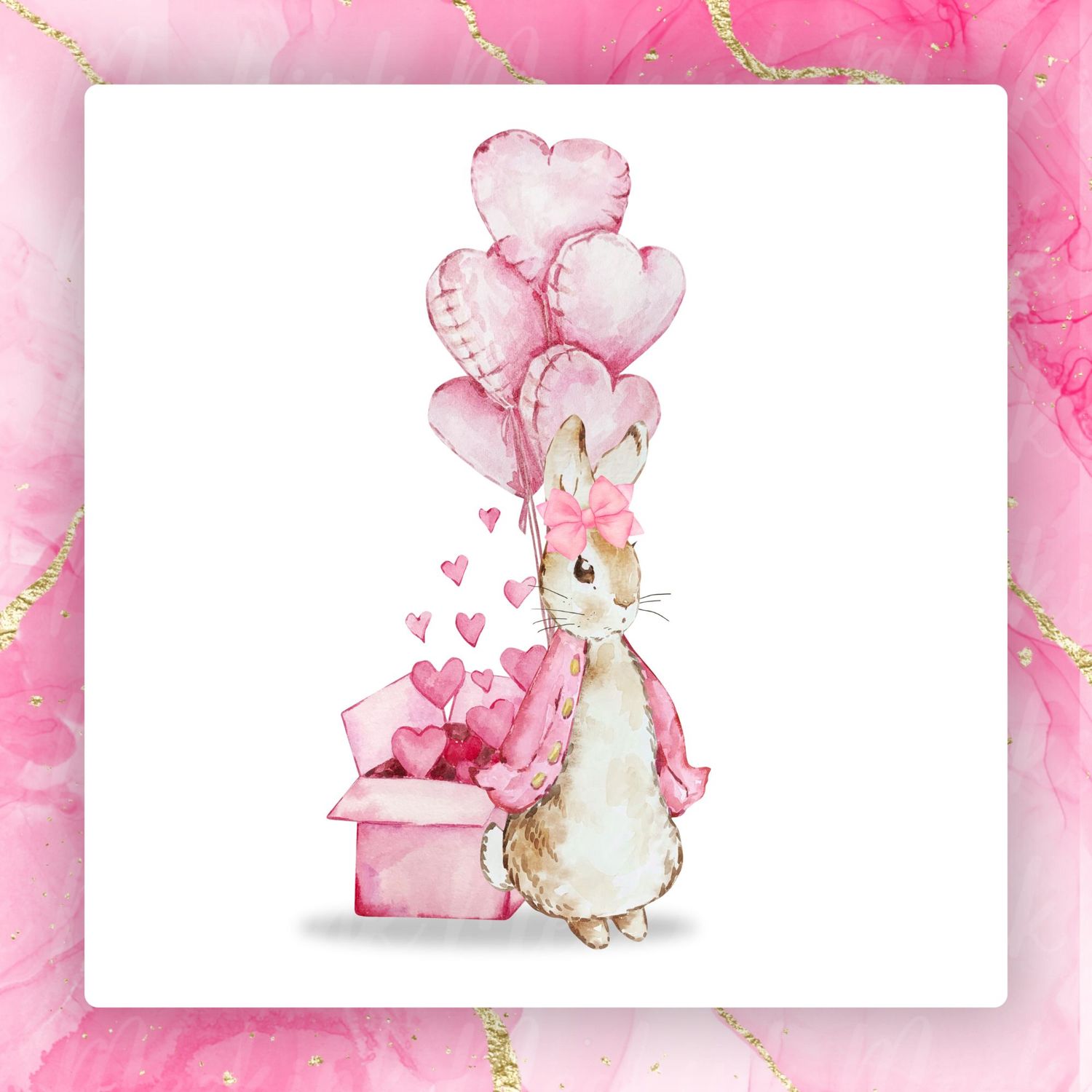 Pink Heart Balloons Valentines Decal