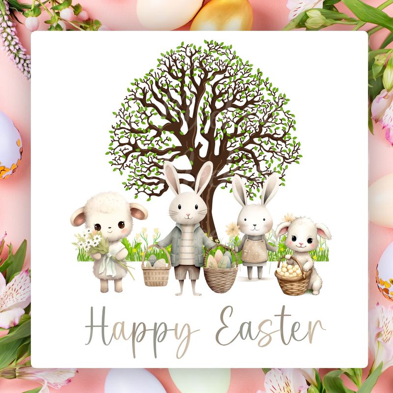 Easter Friends UVDTF or DTF Decal