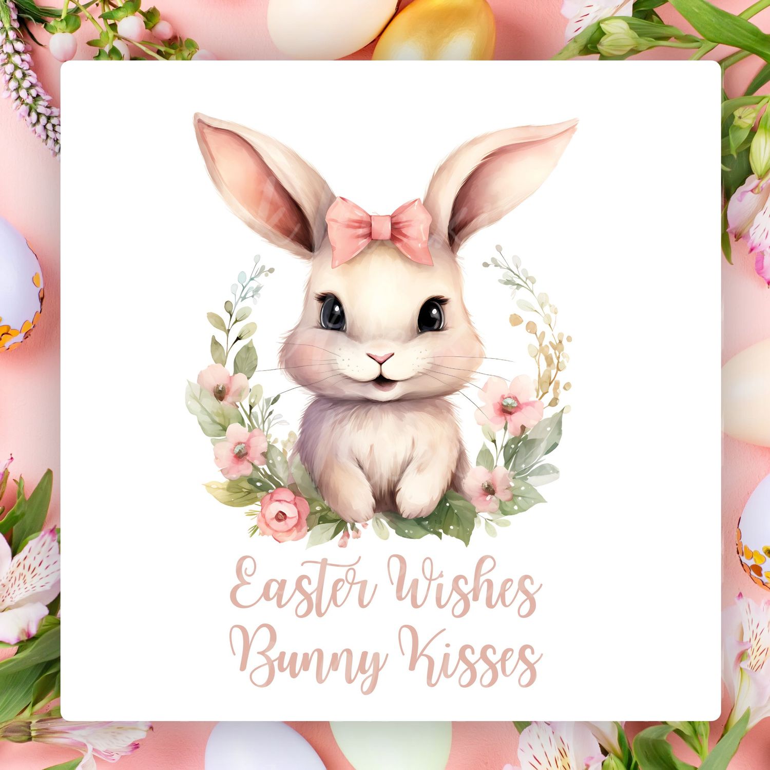 Pink Bunny Kisses UVDTF or DTF Decal
