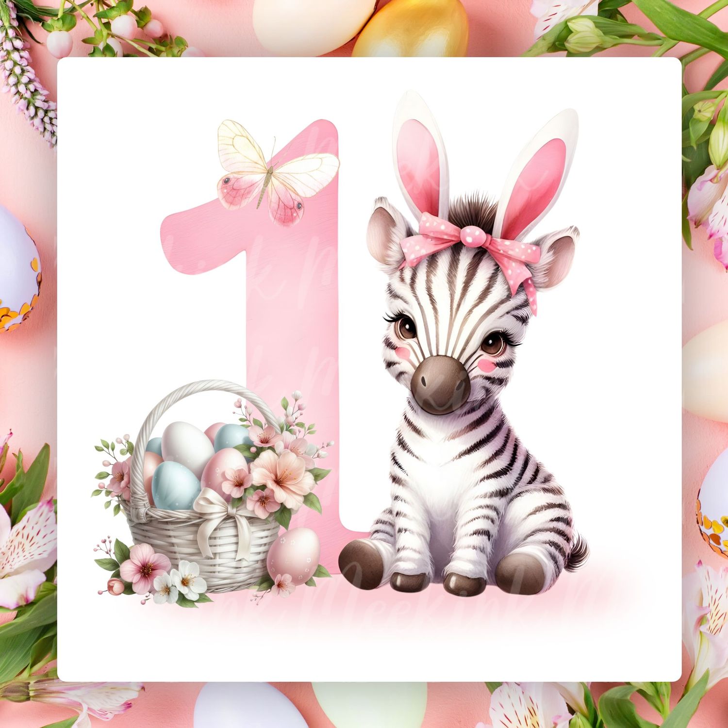 1st Easter Zebra UVDTF or DTF Decal