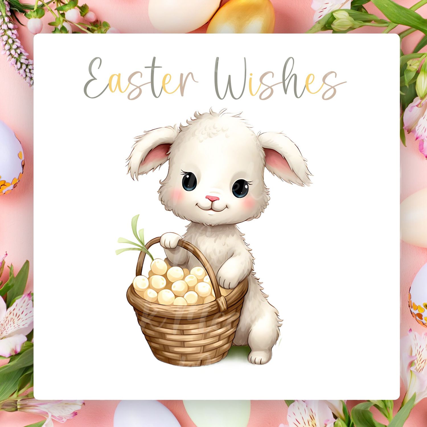 Easter Cute Little Lamb Design 2 UVDTF or DTF Decal