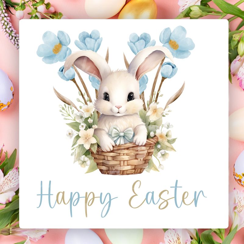 Baby Bunny Blue UVDTF or DTF Decal