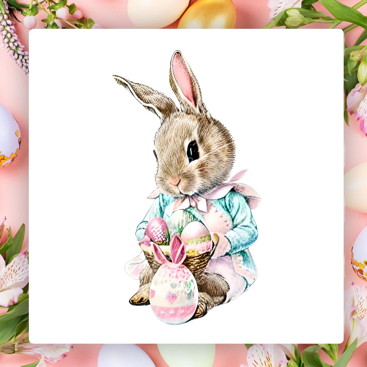 Vintage Bunny Design 1 UVDTF or DTF Decal