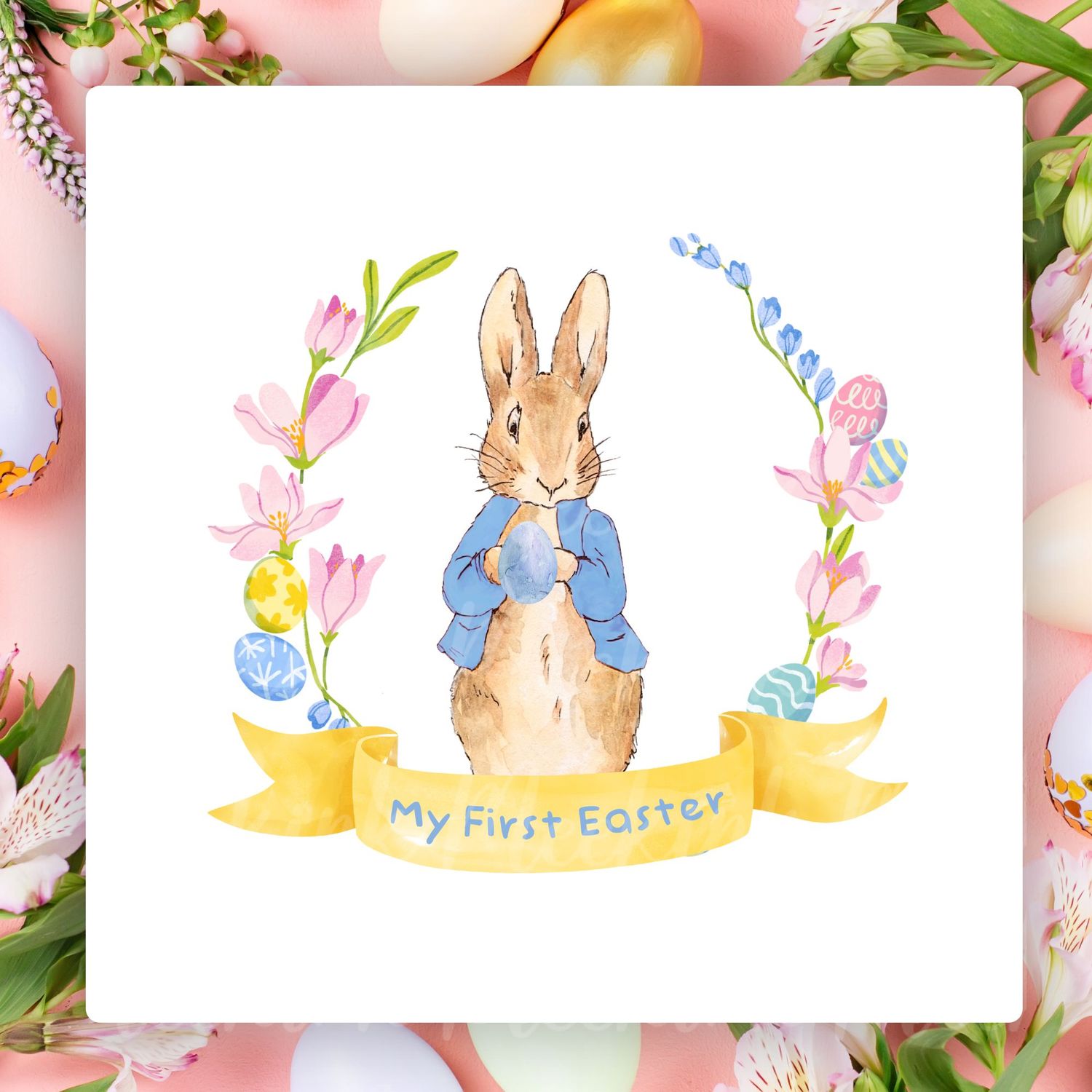 Blue Coat My First Easter UVDTF or DTF Decal