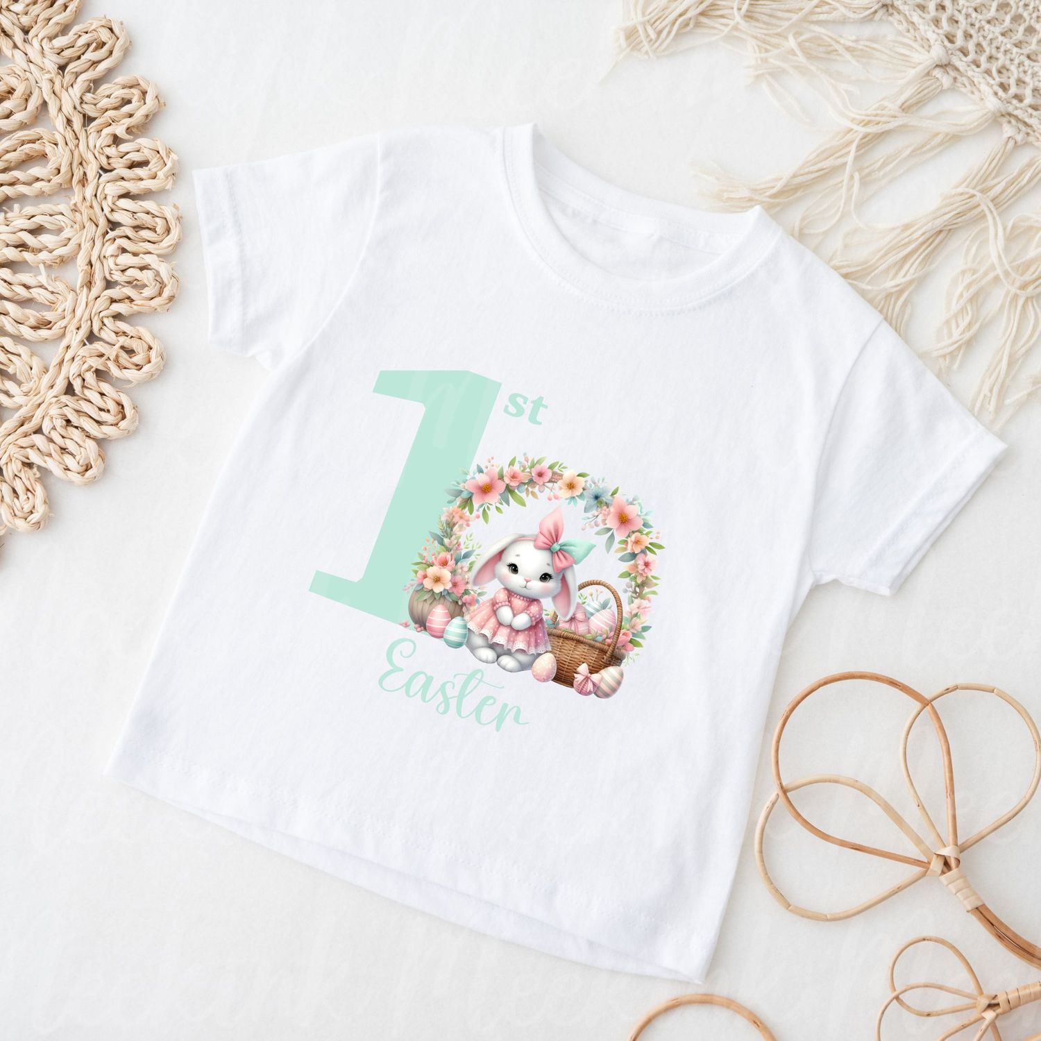Beautiful Floral Arch 1st Easter Mint UVDTF or DTF Decal