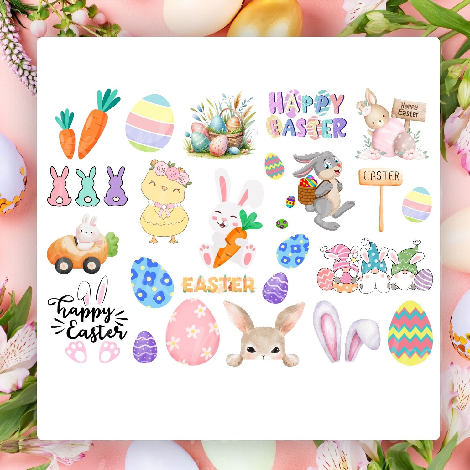Easter A4 Themed Sheet UVDTF or DTF Decal
