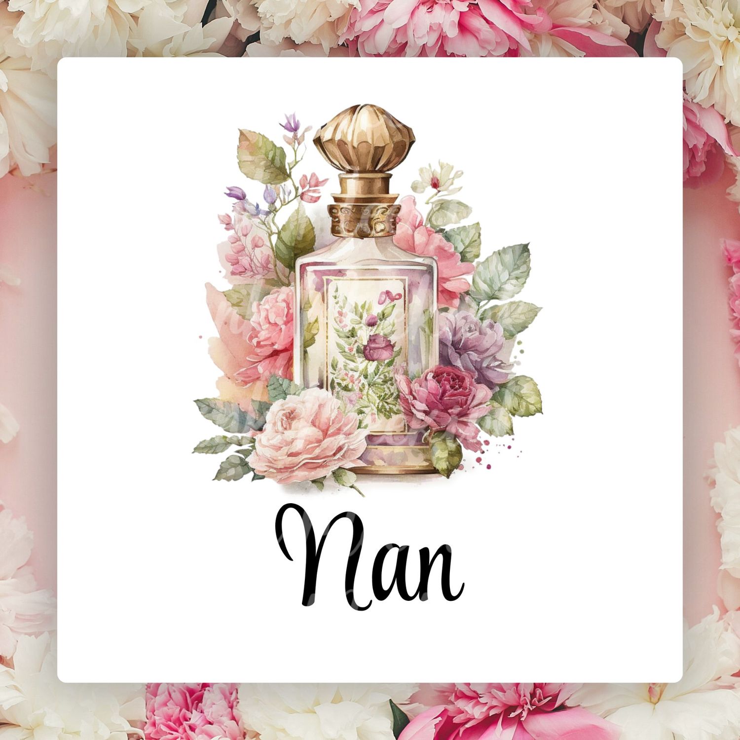 Vintage Pretty Perfume Floral NAN Mother&#39;s Day UVDTF or DTF Decal