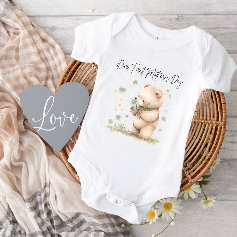Our 1st Mother&#39;s Day Baby Bear UVDTF or DTF Decal