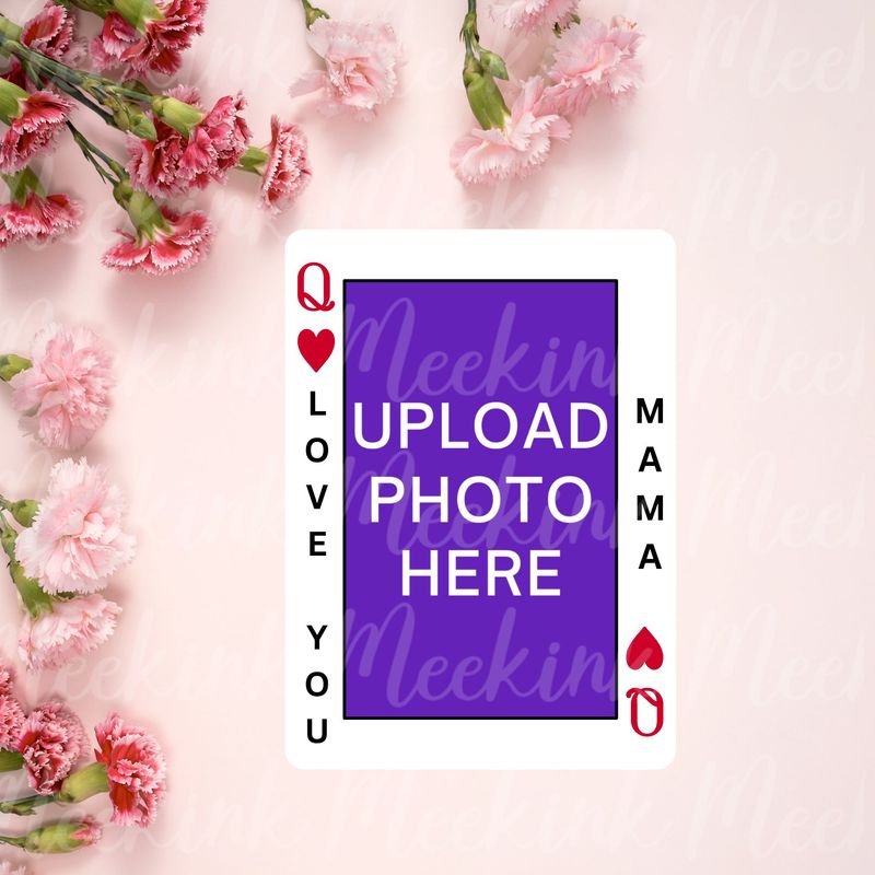 Queen Of Heart&#39;s Mama Photo Upload Mother&#39;s Day UVDTF or DTF Decal
