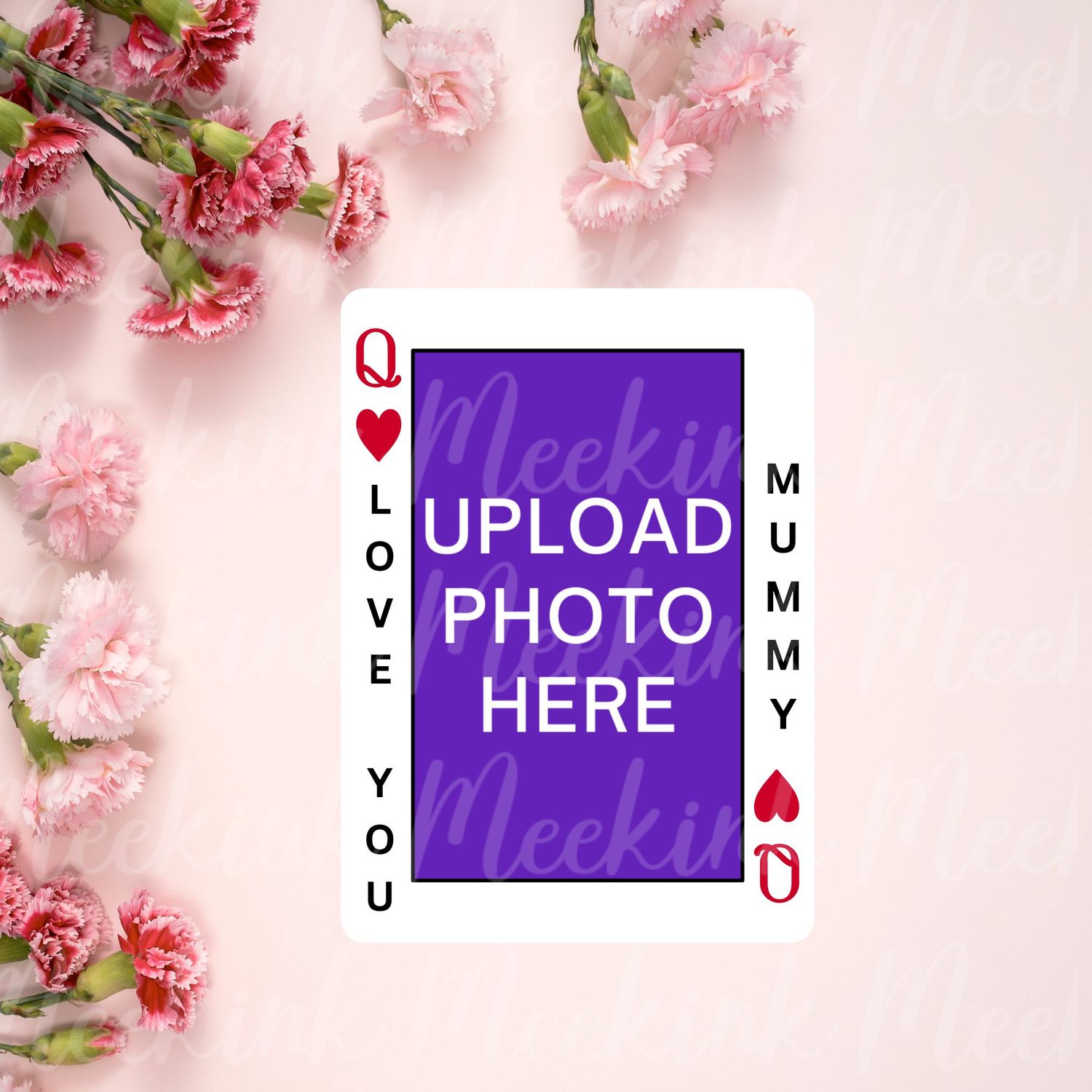 Queen Of Heart&#39;s Mummy Photo Upload Mother&#39;s Day UVDTF or DTF Decal
