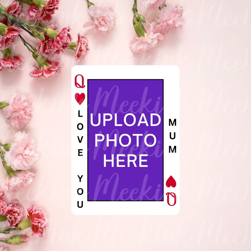 Queen Of Heart&#39;s Mum Photo Upload Mother&#39;s Day UVDTF or DTF Decal