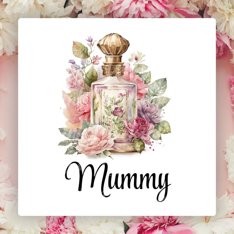 Vintage Pretty Perfume Floral MUMMY Mother&#39;s Day UVDTF or DTF Decal