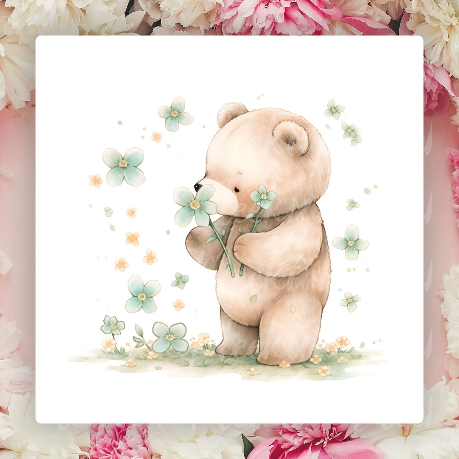 Baby Bear Spring Mother&#39;s Day UVDTF or DTF Decal
