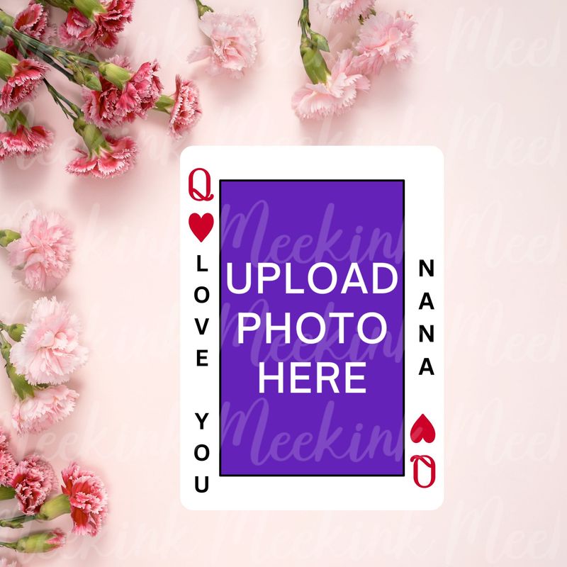 Queen Of Heart&#39;s Nana Photo Upload Mother&#39;s Day UVDTF or DTF Decal