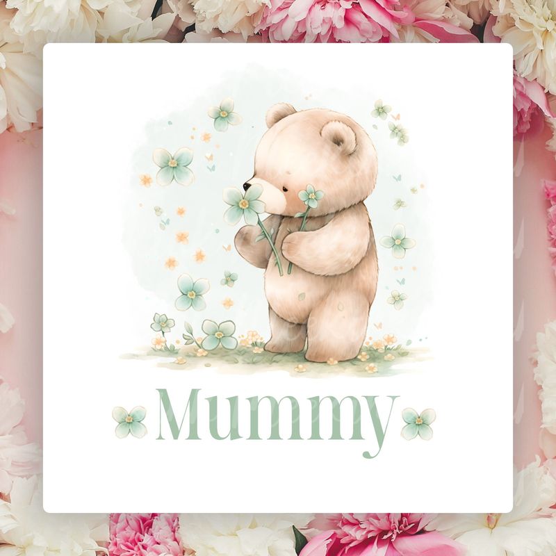 MUMMY Baby Bear Spring Mother&#39;s Day UVDTF or DTF Decal