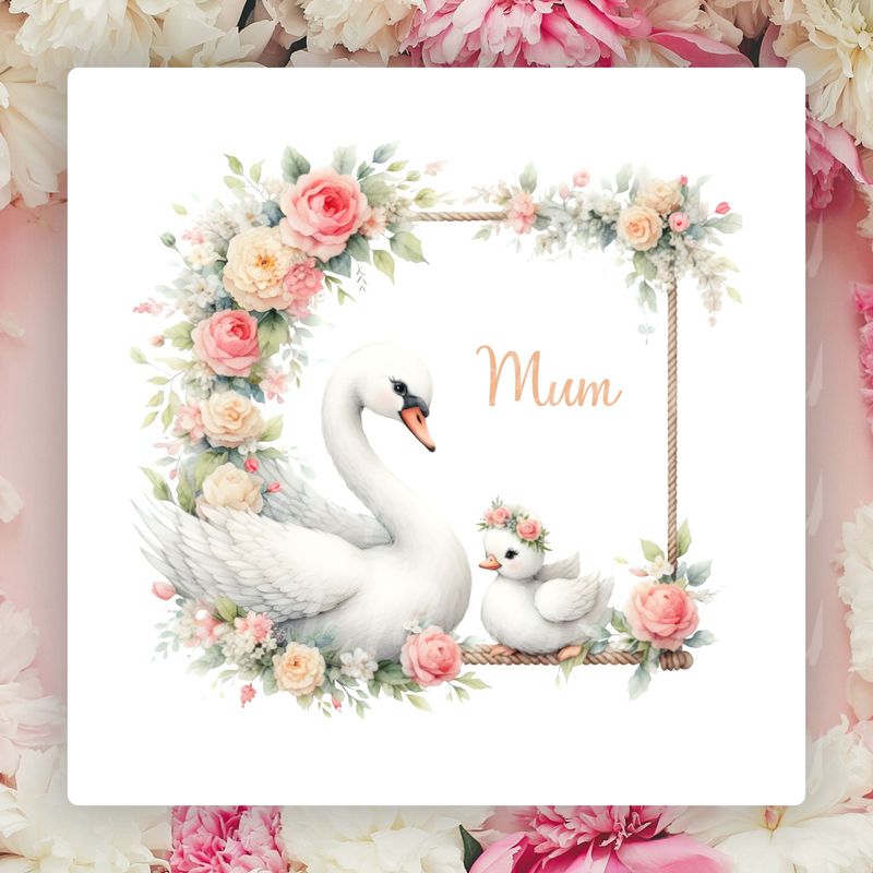 MUM Beautiful Swans Mother&#39;s Day UVDTF or DTF Decal