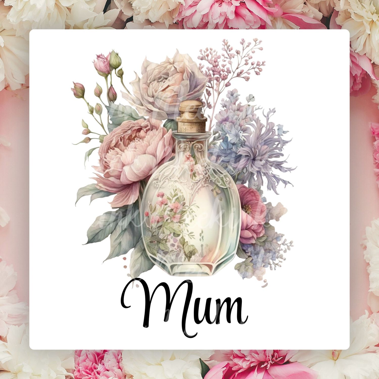 Vintage Perfume Floral MUM Mother&#39;s Day UVDTF or DTF Decal