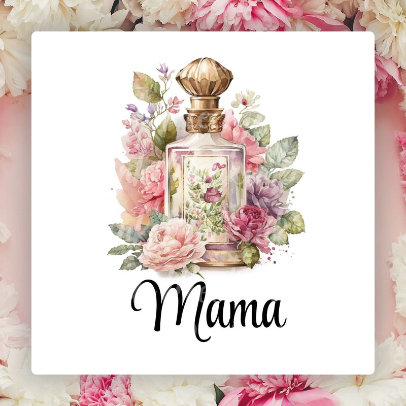 Vintage Pretty Perfume Floral MAMA Mother&#39;s Day UVDTF or DTF Decal