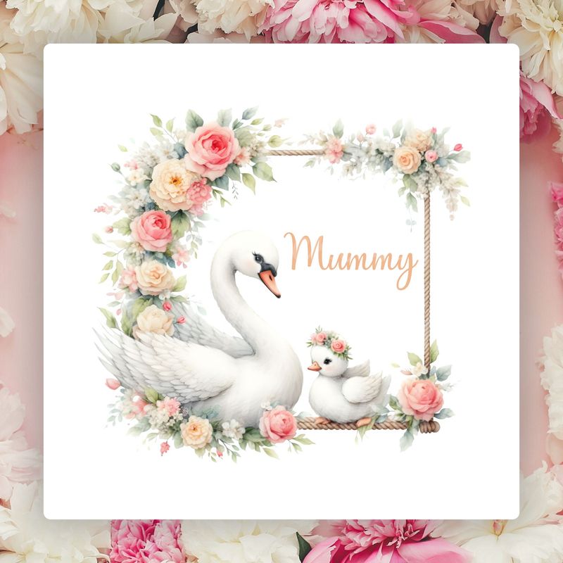 MUMMY Beautiful Swans Mother&#39;s Day UVDTF or DTF Decal