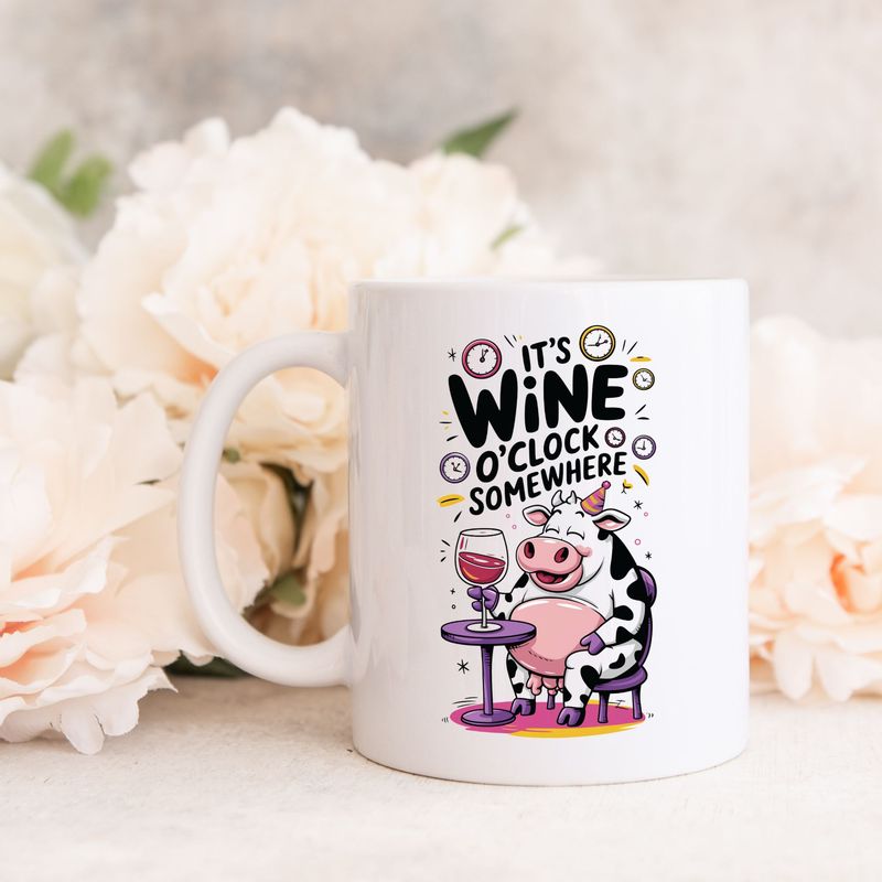 Wine O&#39;Clock UVDTF or DTF Decal