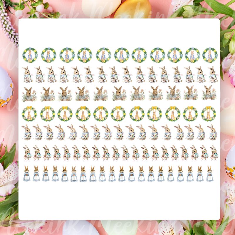 Easter Hair Bow Sheet Design 1 A4 Themed Sheet DTF Decal