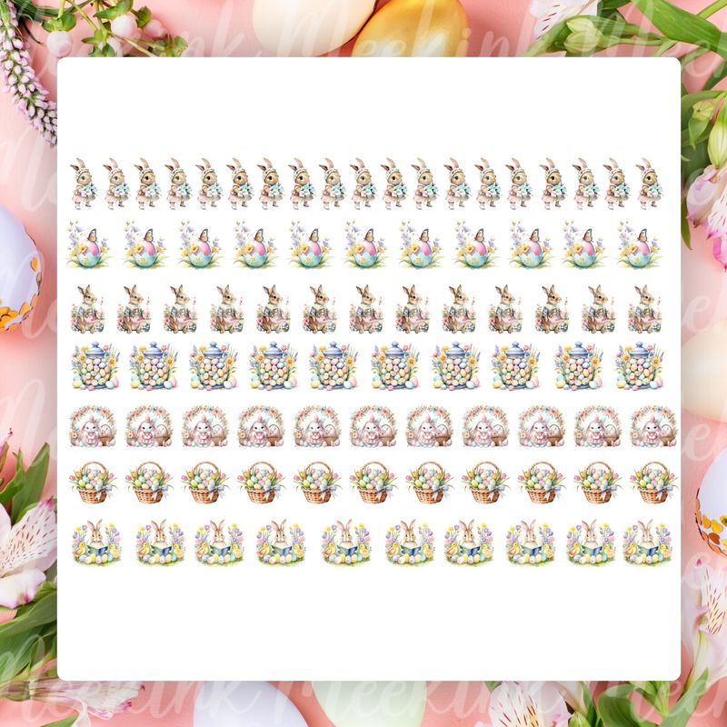 Easter Hair Bow Sheet Design 3 A4 Themed Sheet DTF Decal