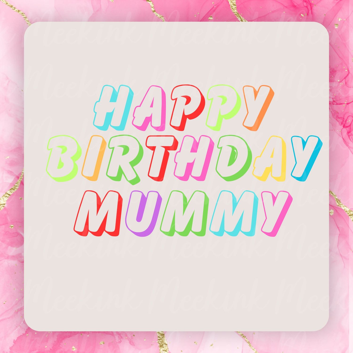 Happy Birthday Mummy PNG Digital Design