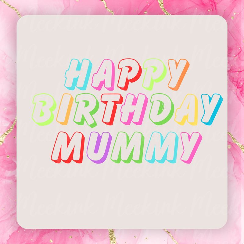 Happy Birthday Mummy PNG Digital Design