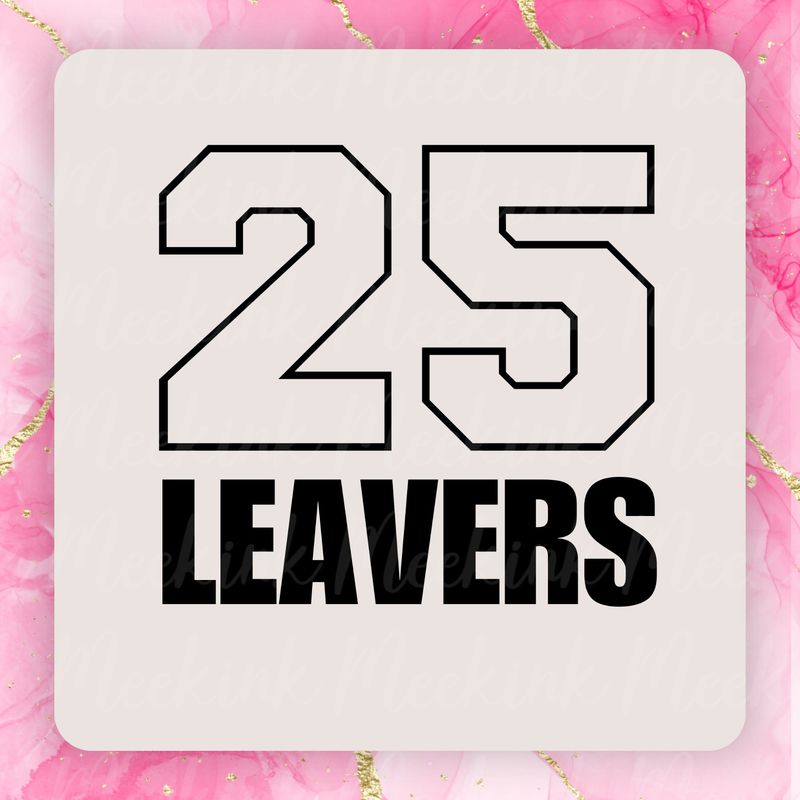 25 Leavers Template Black Design 1 PNG Digital Design