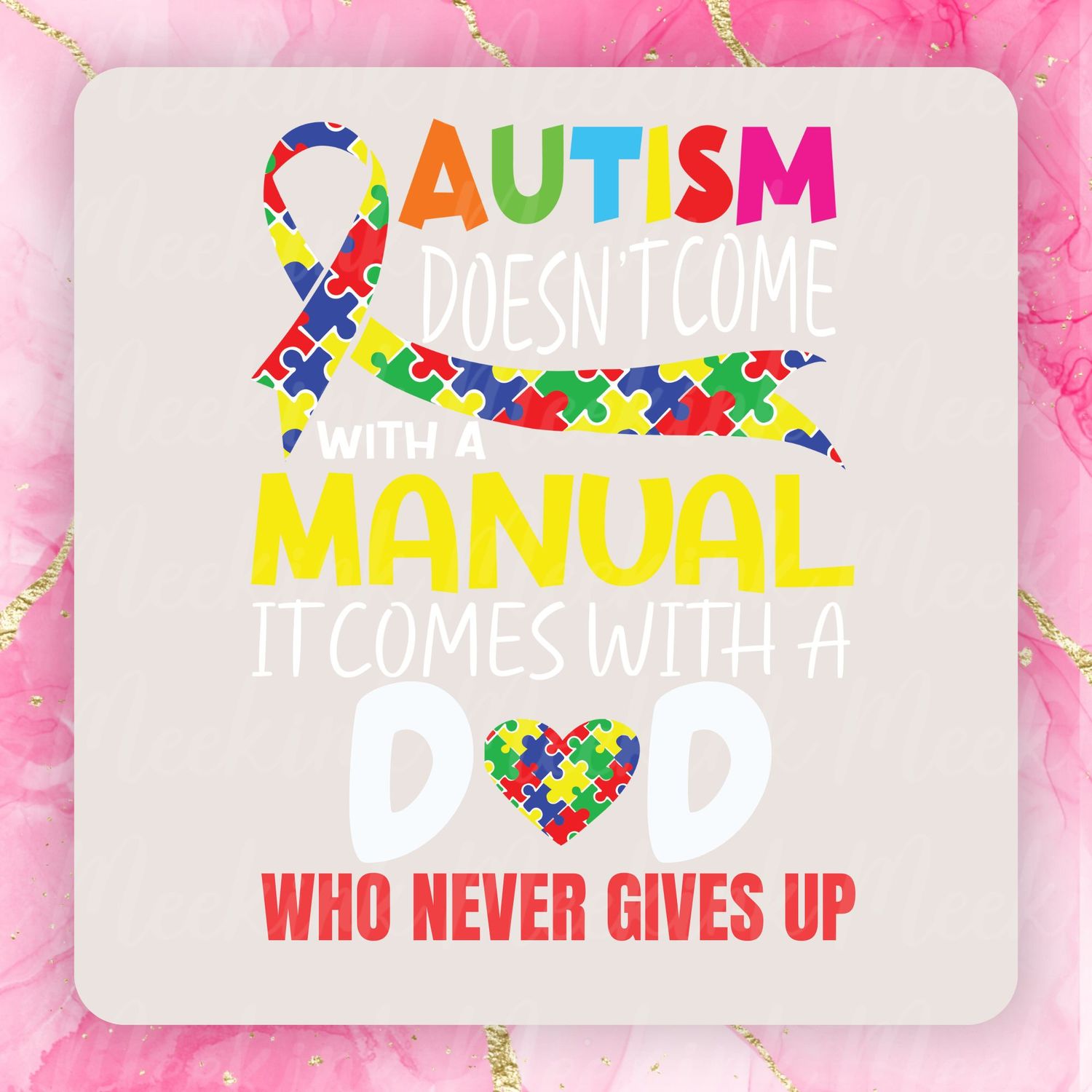 Autism Dad PNG Digital Design